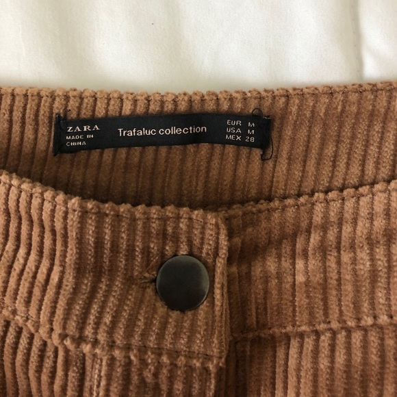Zara Tan/Brown Corduroy Mini skirt - Picture 3 of 4